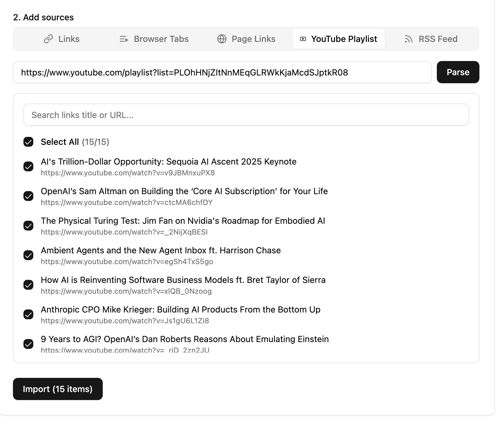 Bulk Import Youtube Playlist